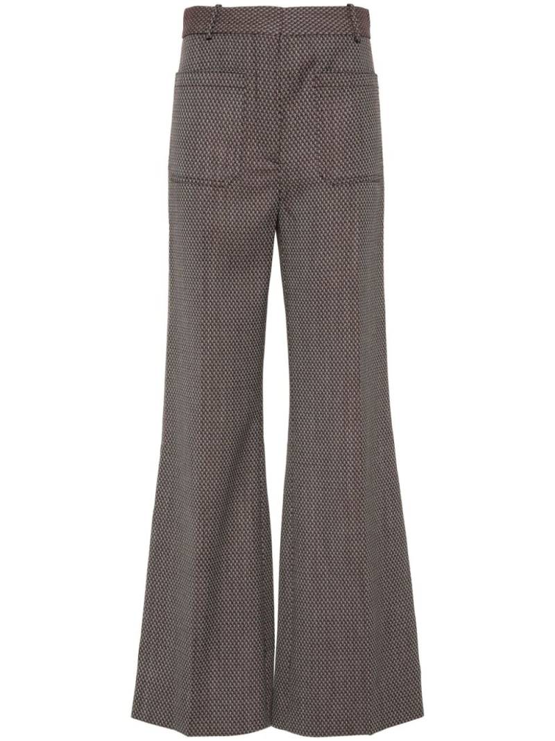 Victoria Beckham Alina jacquard wide-leg trousers - Brown von Victoria Beckham