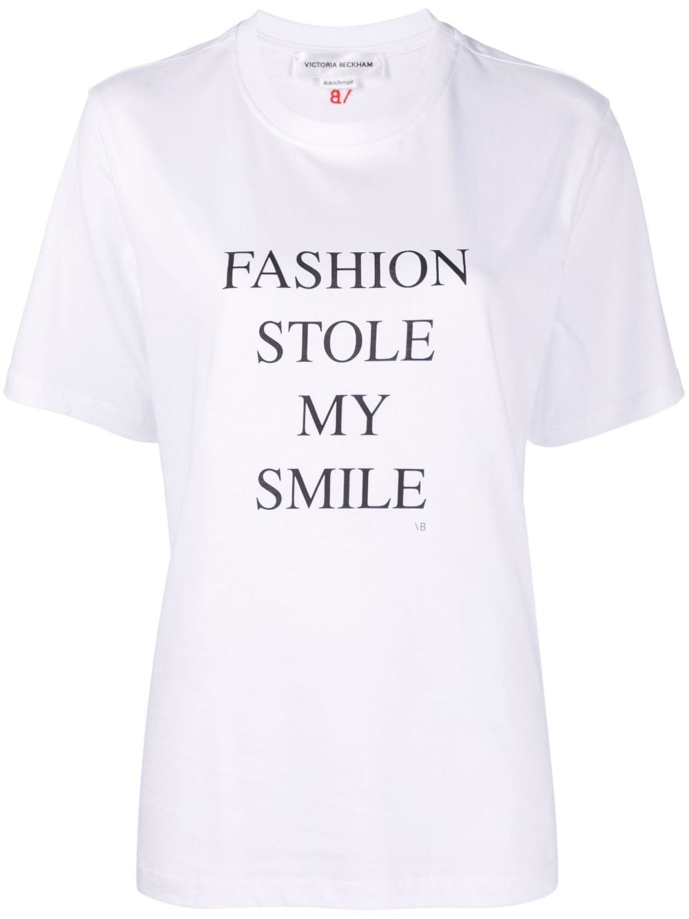 Victoria Beckham slogan-print organic cotton T-shirt - White von Victoria Beckham