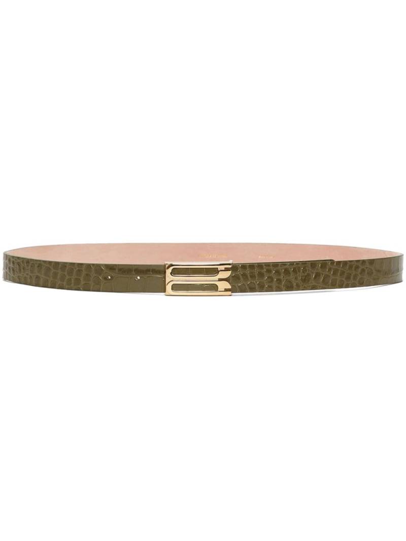 Victoria Beckham Frame crocodile-embossed leather belt - Green von Victoria Beckham