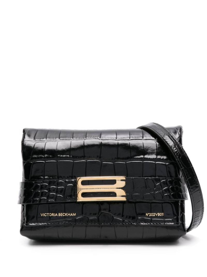 Victoria Beckham Frame embossed-crocodile crossbody bag - Black von Victoria Beckham