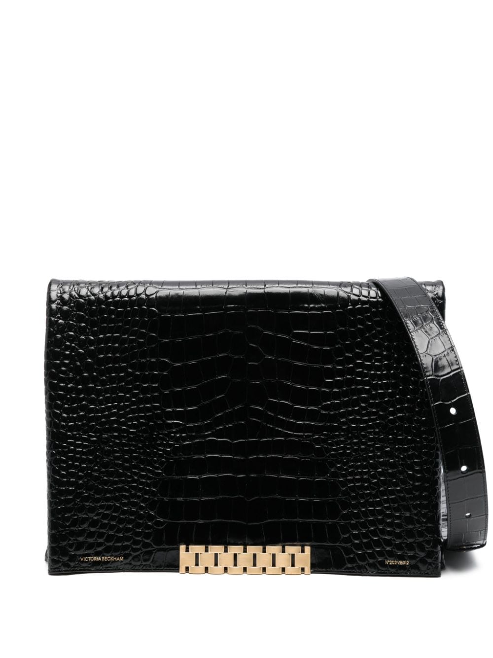 Victoria Beckham Jumbo Chain leather clutch bag - Black von Victoria Beckham