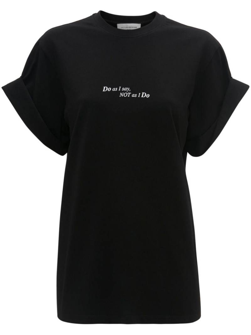 Victoria Beckham Slogan short-sleeve T-shirt - Black von Victoria Beckham