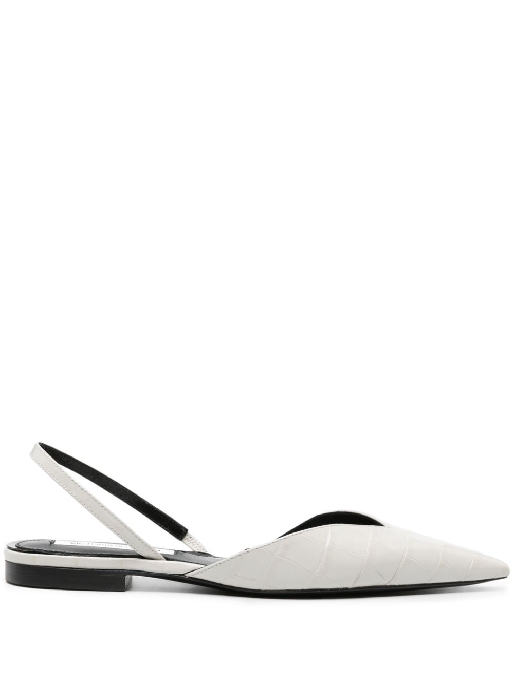 Victoria Beckham V Cut leather ballerina shoes - White von Victoria Beckham