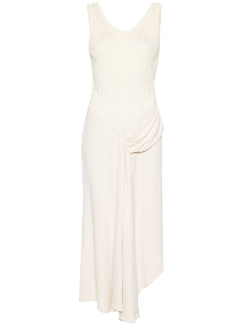 Victoria Beckham asymmetric panelled midi dress - Neutrals von Victoria Beckham