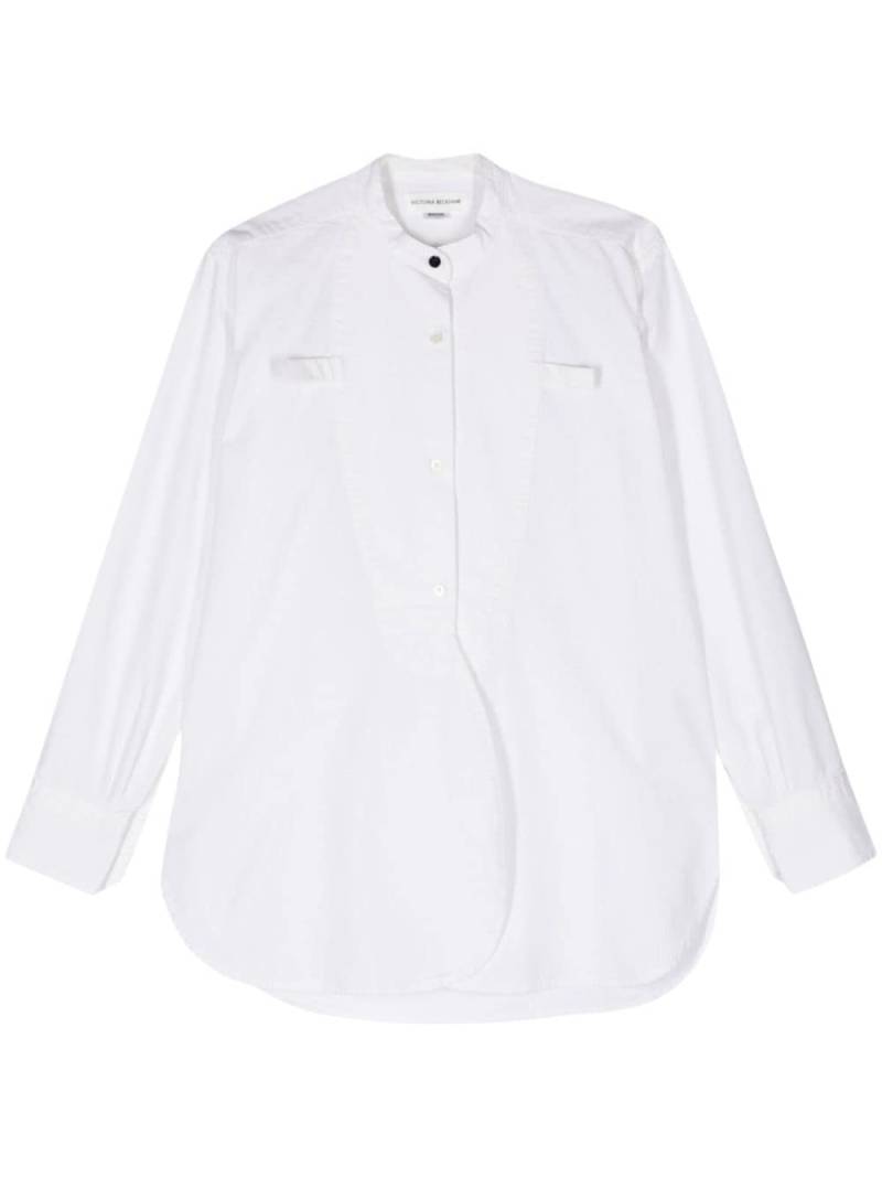 Victoria Beckham band-collar twill shirt - White von Victoria Beckham