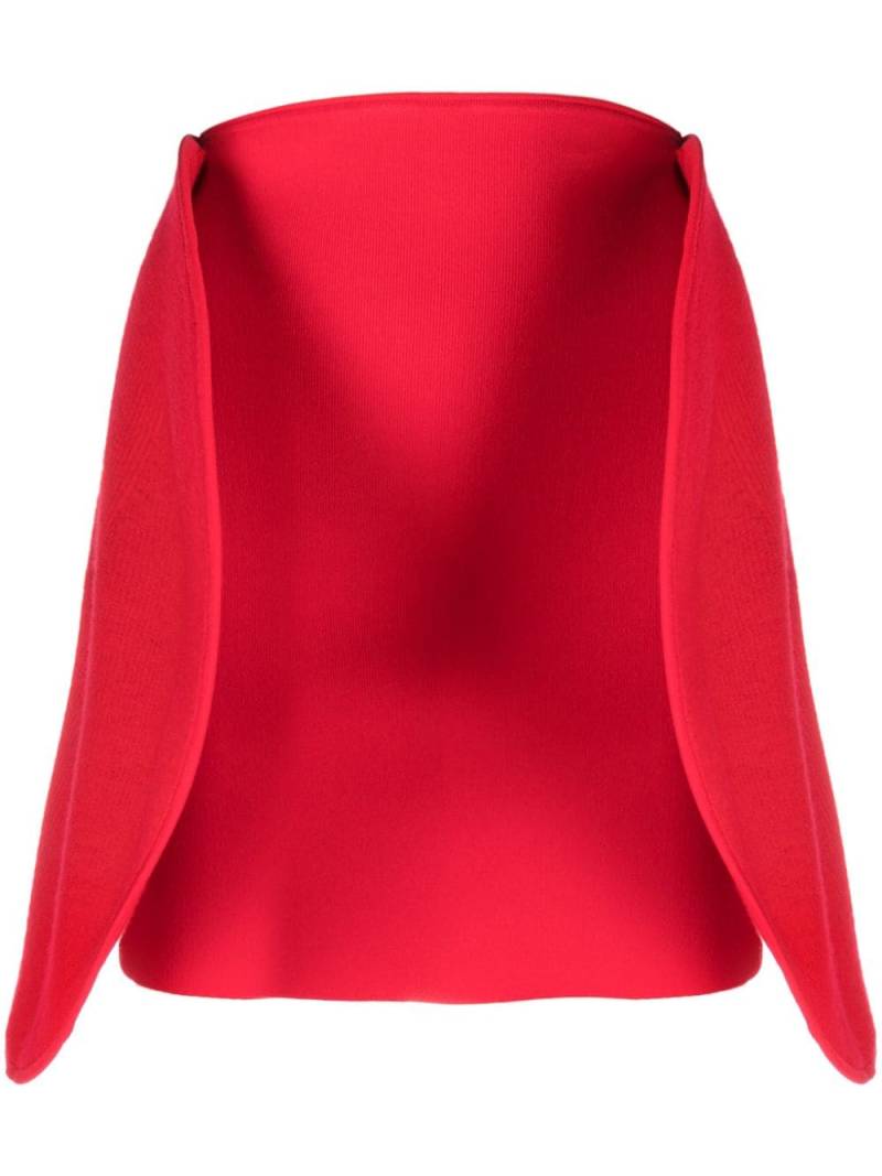 Victoria Beckham circular 3D-detailing ribbed miniskirt - Red von Victoria Beckham