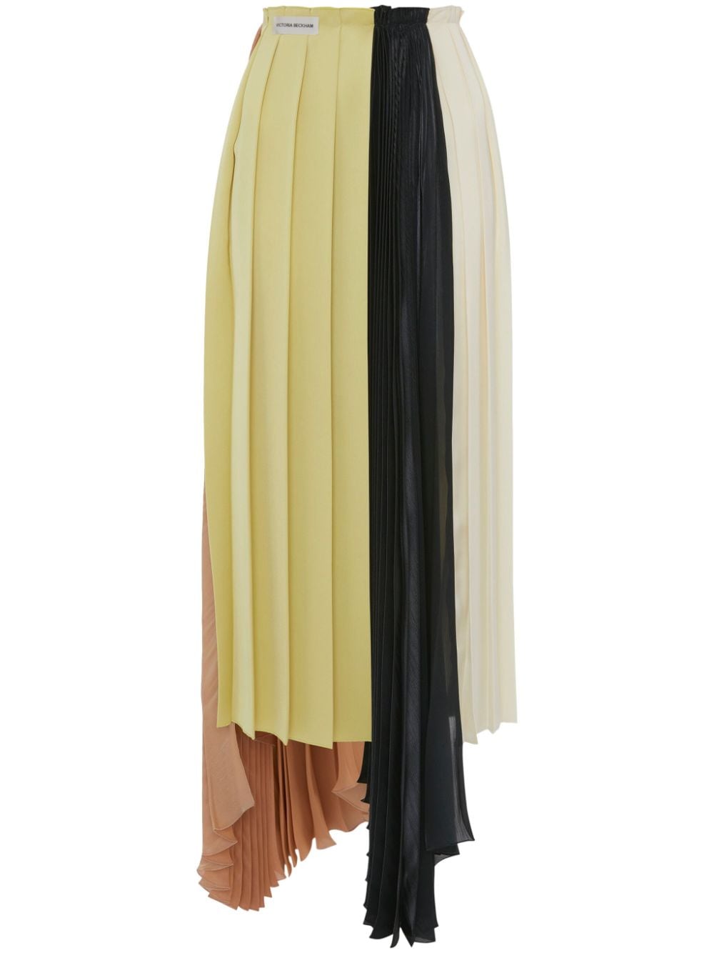 Victoria Beckham colour-block pleated asymmetric skirt - Yellow von Victoria Beckham