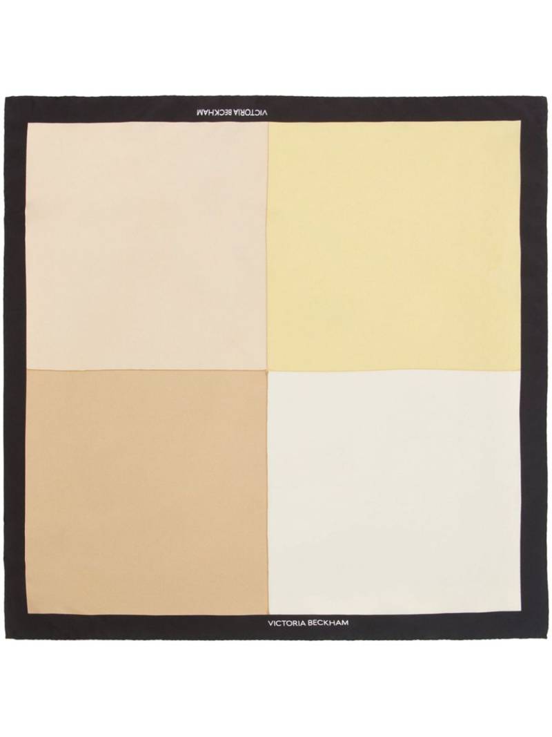 Victoria Beckham colour block-print silk scarf - Neutrals von Victoria Beckham