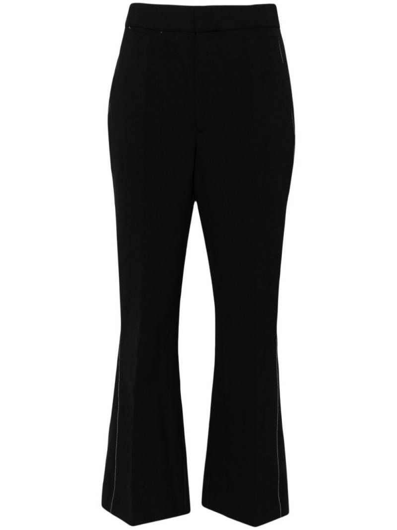 Victoria Beckham contrast-stitching flared trousers - Black von Victoria Beckham