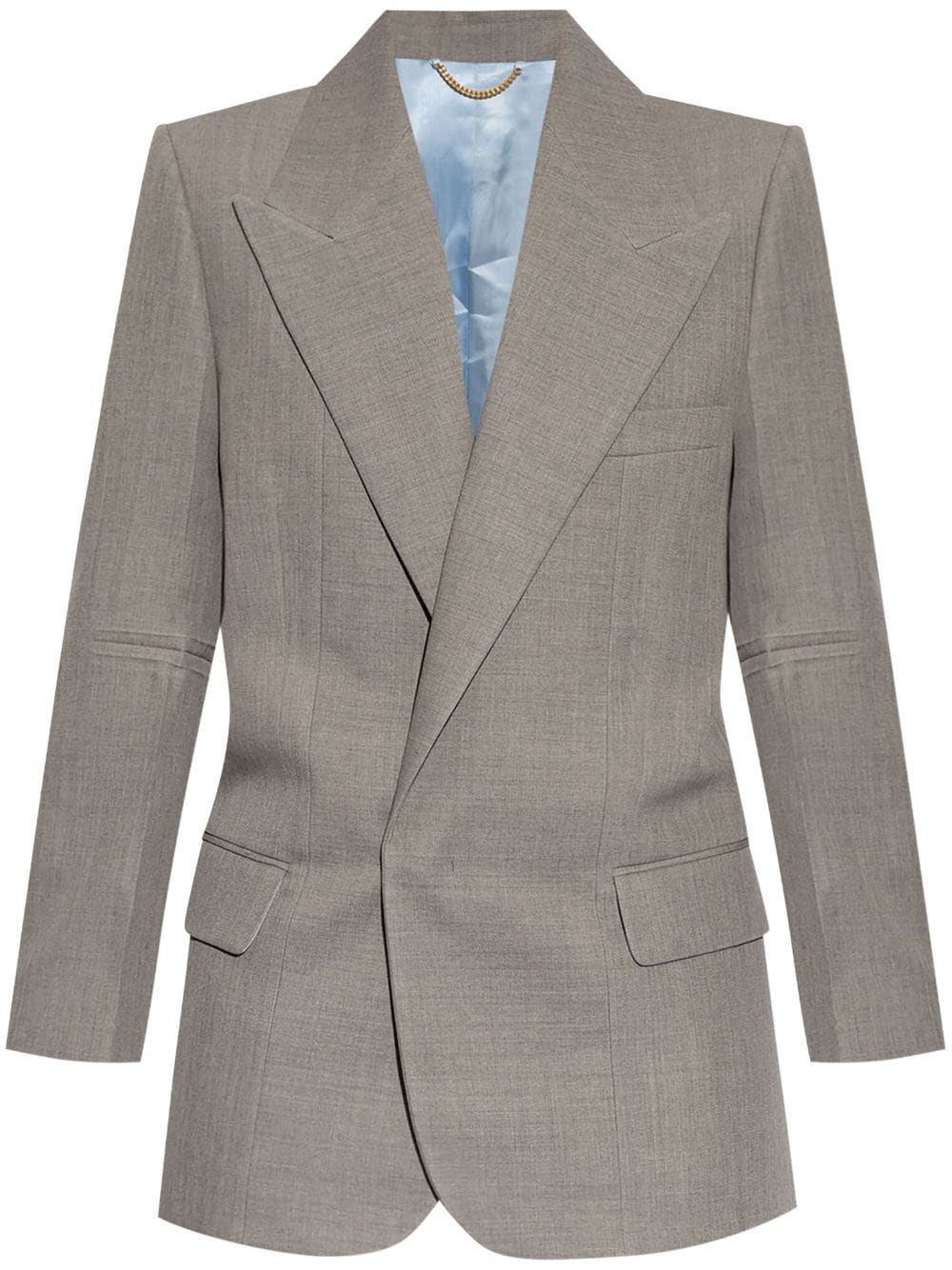 Victoria Beckham contrasting-border wool blazer - Grey von Victoria Beckham