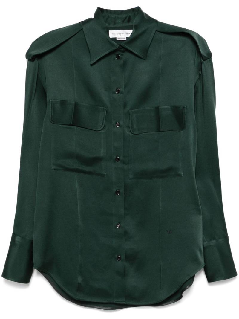 Victoria Beckham crepe shirt - Green von Victoria Beckham