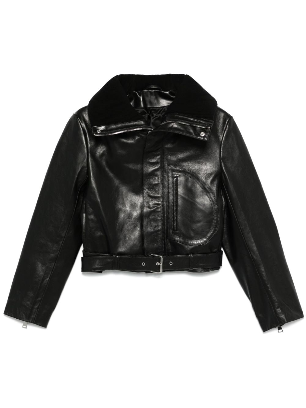 Victoria Beckham cropped biker jacket - Black von Victoria Beckham