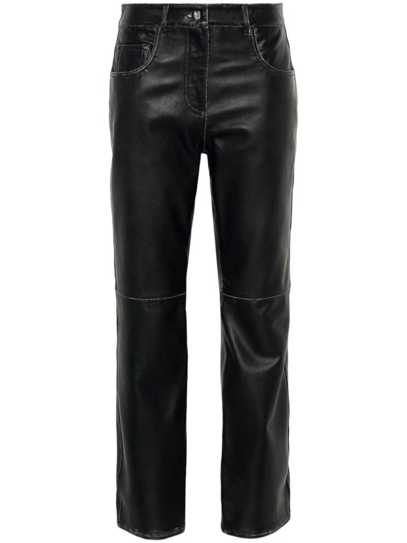 Victoria Beckham cropped leather trousers - Black von Victoria Beckham