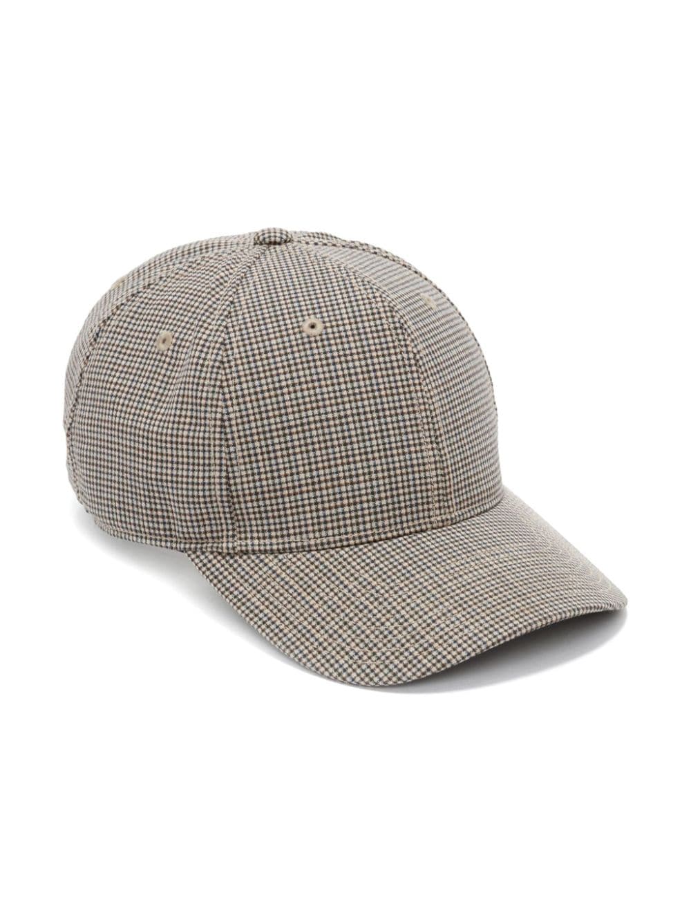 Victoria Beckham dogtooth check wool cap - Brown von Victoria Beckham