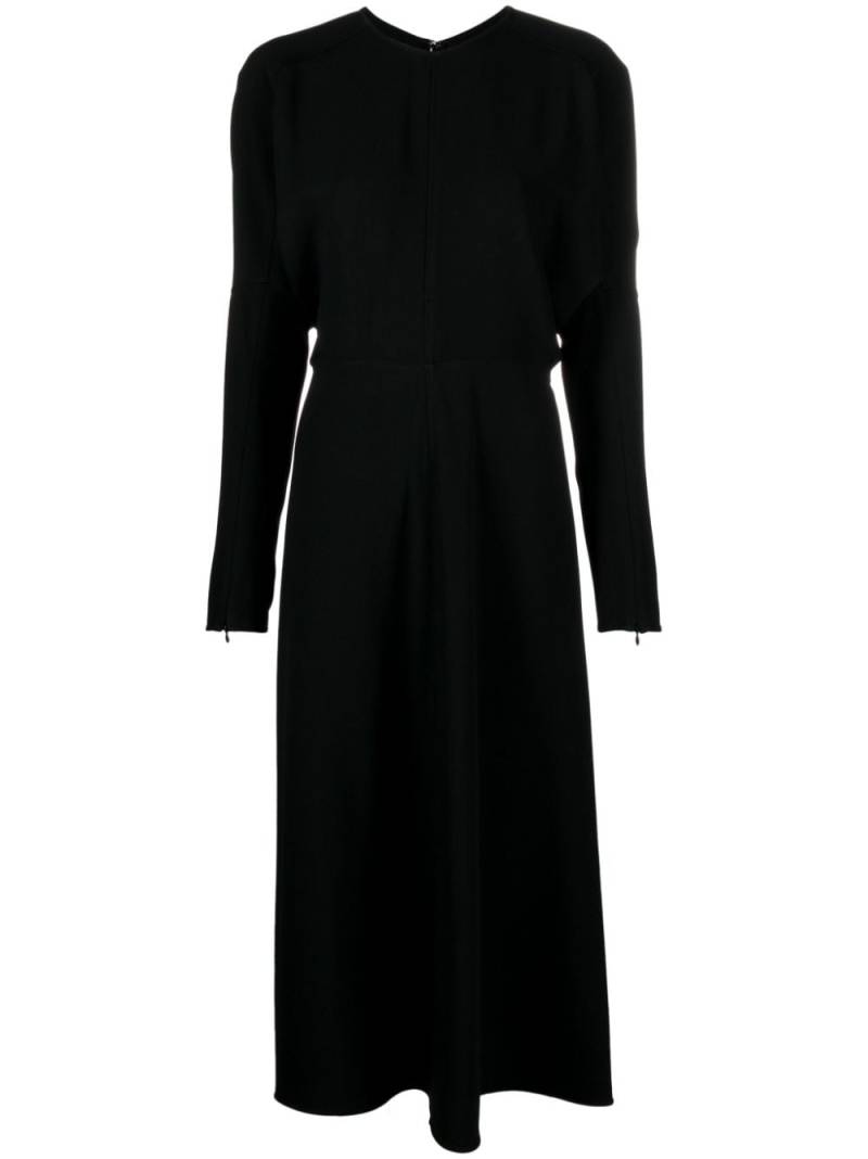 Victoria Beckham dolman-sleeves cady-texture midi dress - Black von Victoria Beckham