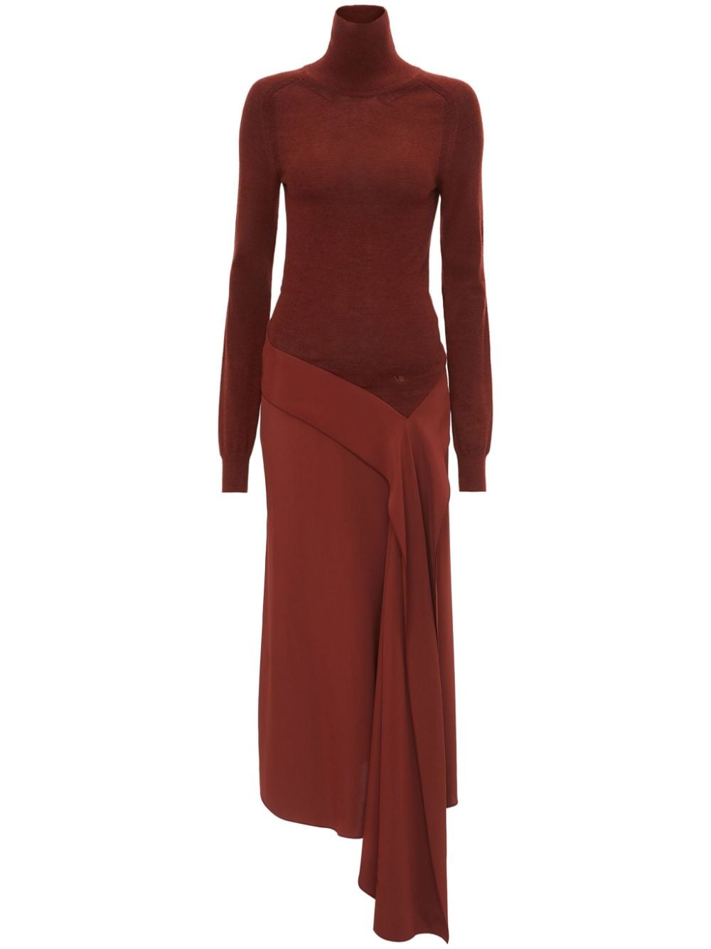 Victoria Beckham draped-detail high-neck maxi dress - Orange von Victoria Beckham