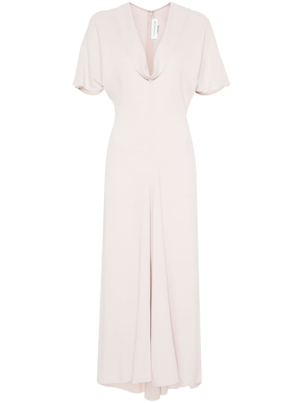 Victoria Beckham draped-detail midi dress - Pink von Victoria Beckham