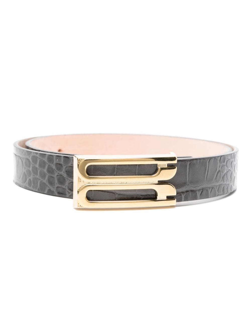 Victoria Beckham embossed-leather belt - Grey von Victoria Beckham