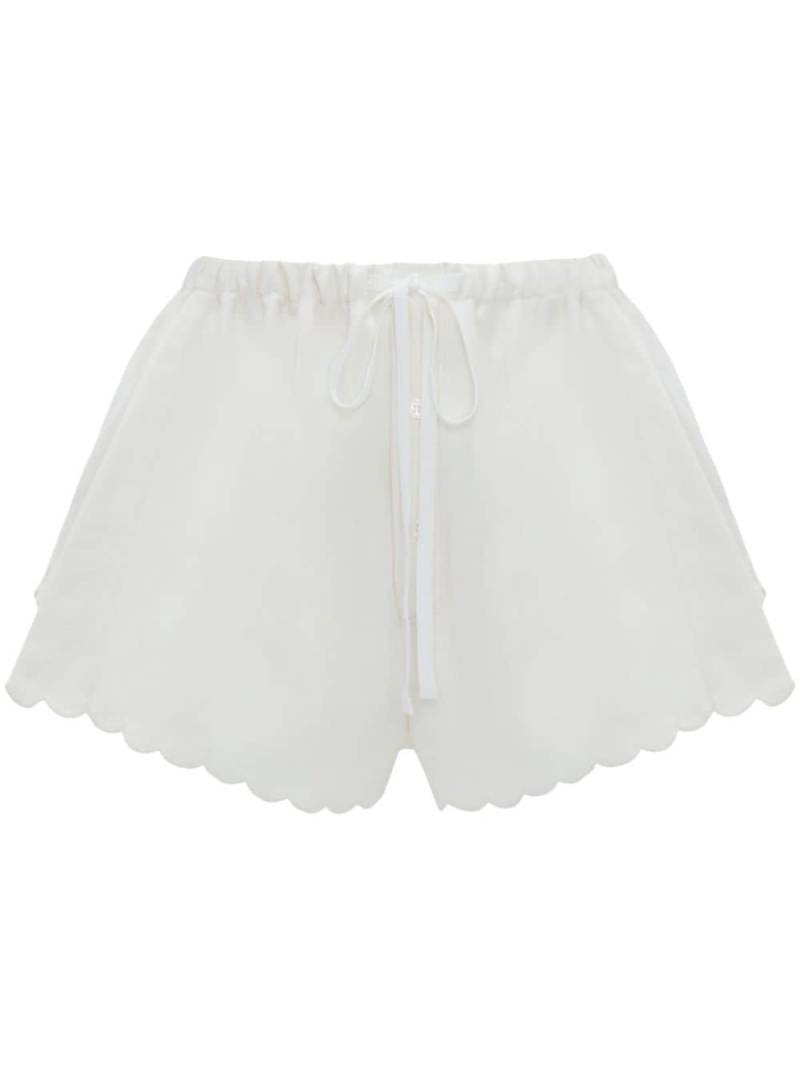 Victoria Beckham embroidered drawstring-waist shorts - White von Victoria Beckham