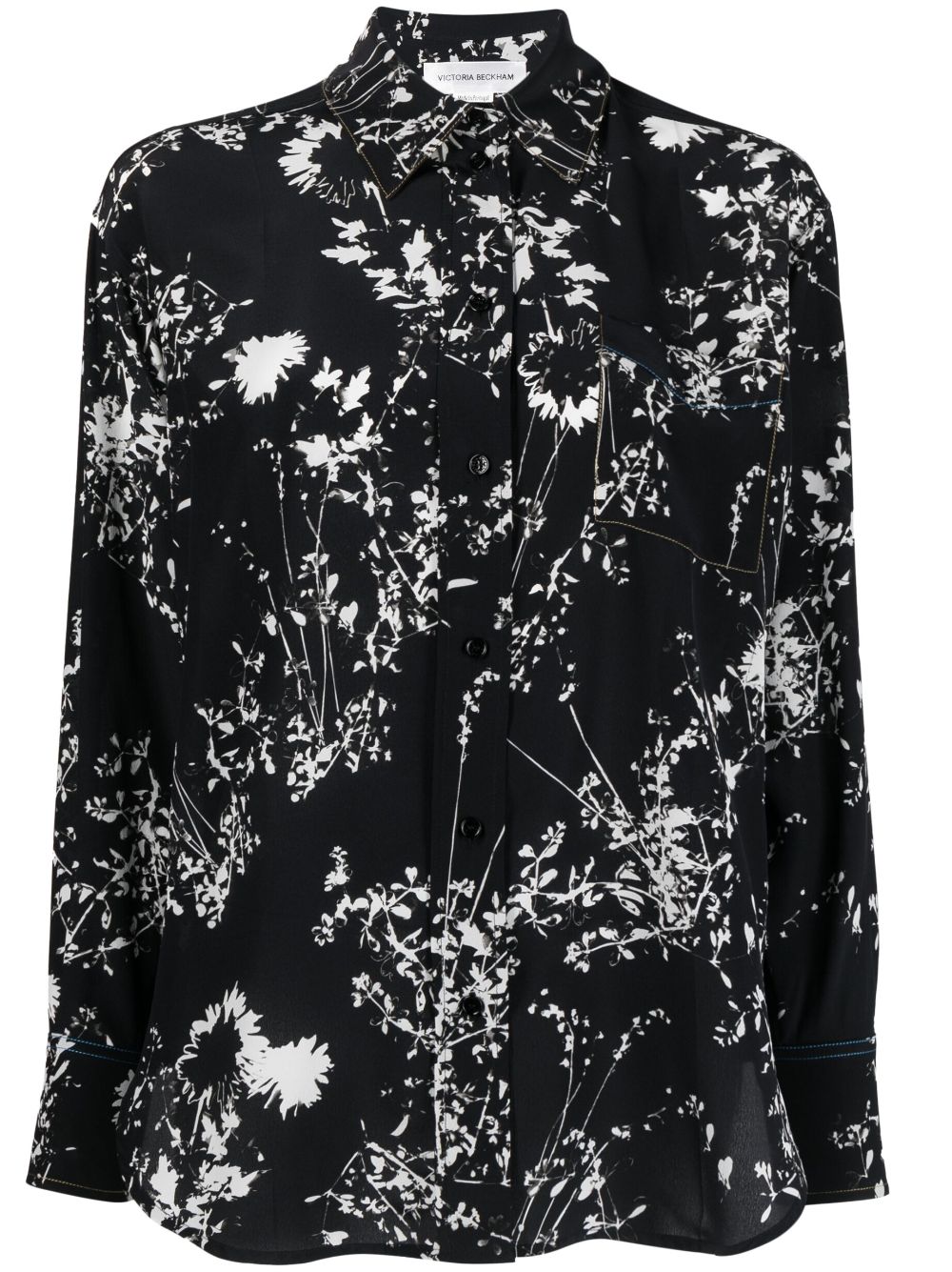Victoria Beckham floral-print silk shirt - Black von Victoria Beckham