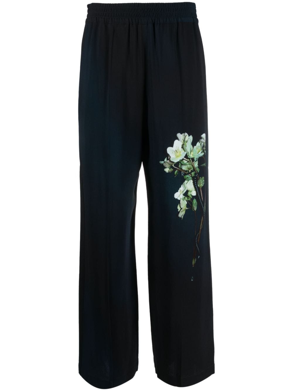 Victoria Beckham floral-print wide-leg trousers - Black von Victoria Beckham