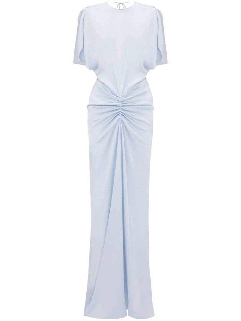 Victoria Beckham gathered V-back gown - Blue von Victoria Beckham