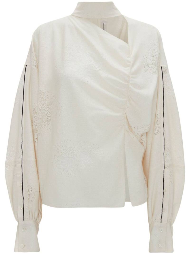 Victoria Beckham gathered-detail asymmetric blouse - Neutrals von Victoria Beckham