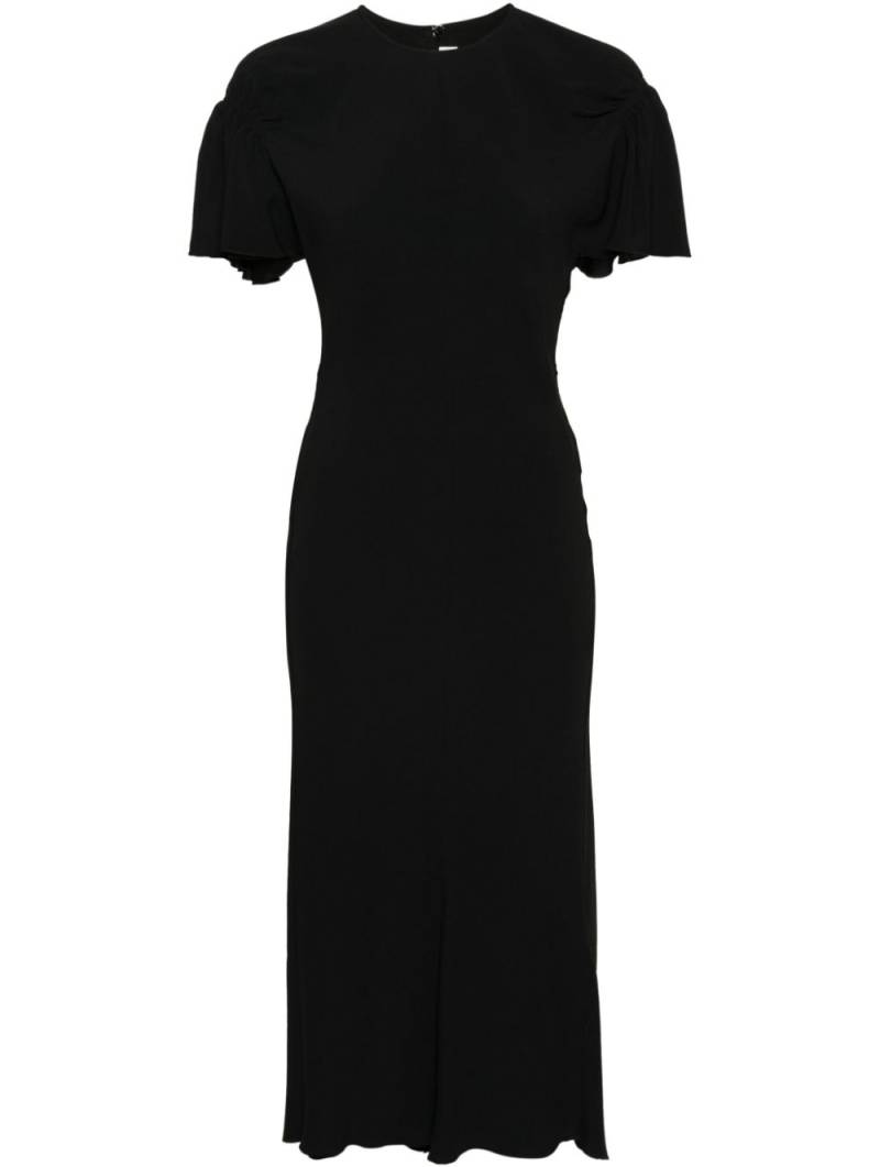 Victoria Beckham gathered-detail crepe maxi dress - Black von Victoria Beckham