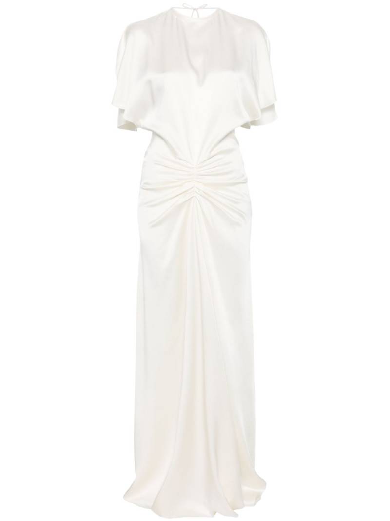 Victoria Beckham gathered-waist floor-length dress - Neutrals von Victoria Beckham