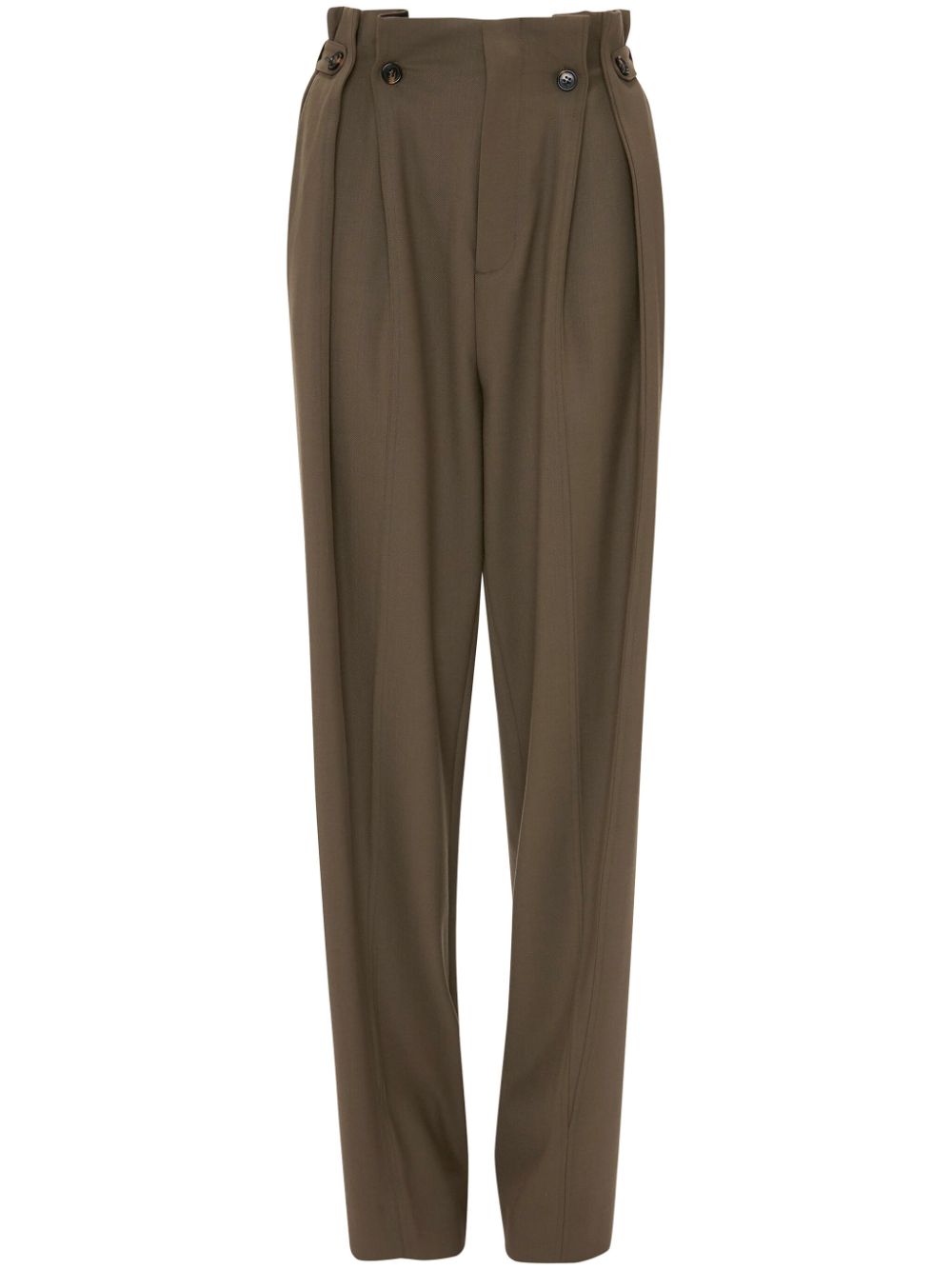 Victoria Beckham gathered-waist tapered trousers - Brown von Victoria Beckham