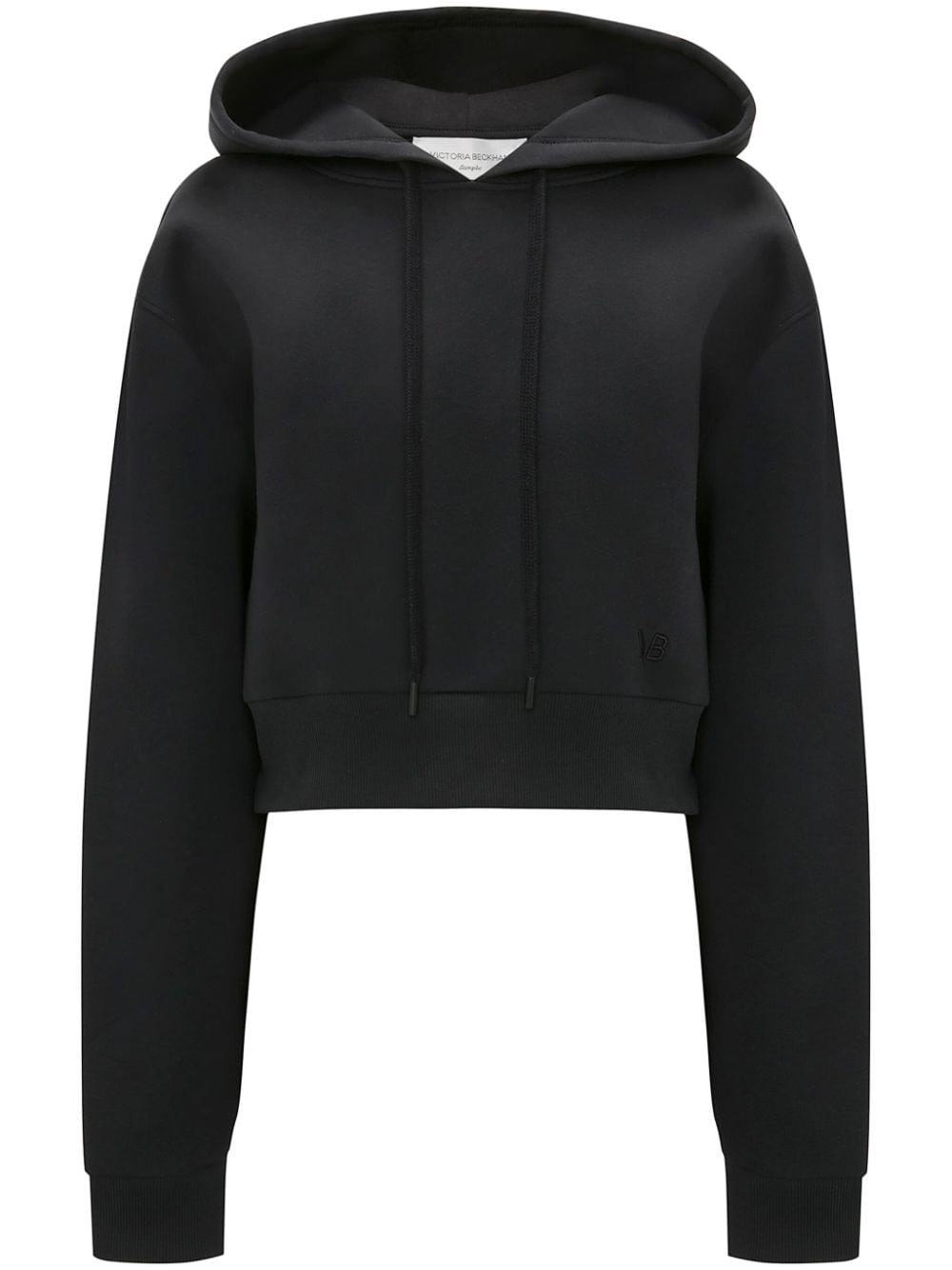 Victoria Beckham logo-embroidered cotton-blend hoodie - Black von Victoria Beckham