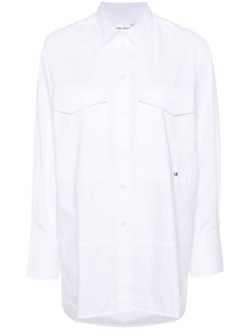 Victoria Beckham logo-embroidered cotton shirt - White von Victoria Beckham