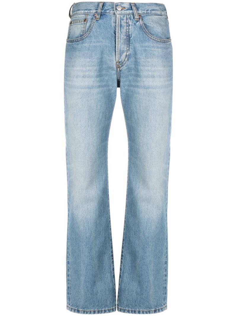 Victoria Beckham logo-patch cotton straight jeans - Blue von Victoria Beckham