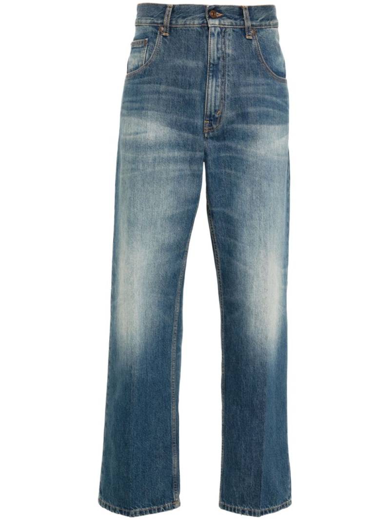 Victoria Beckham logo-patch straight jeans - Blue von Victoria Beckham