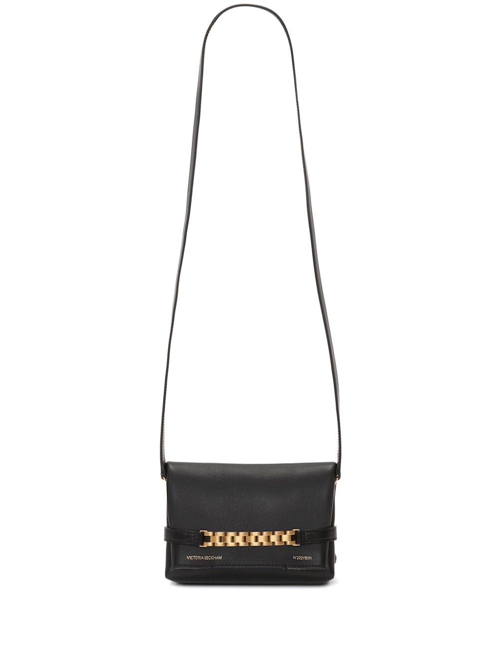 Victoria Beckham logo-print leather clutch bag - Black von Victoria Beckham