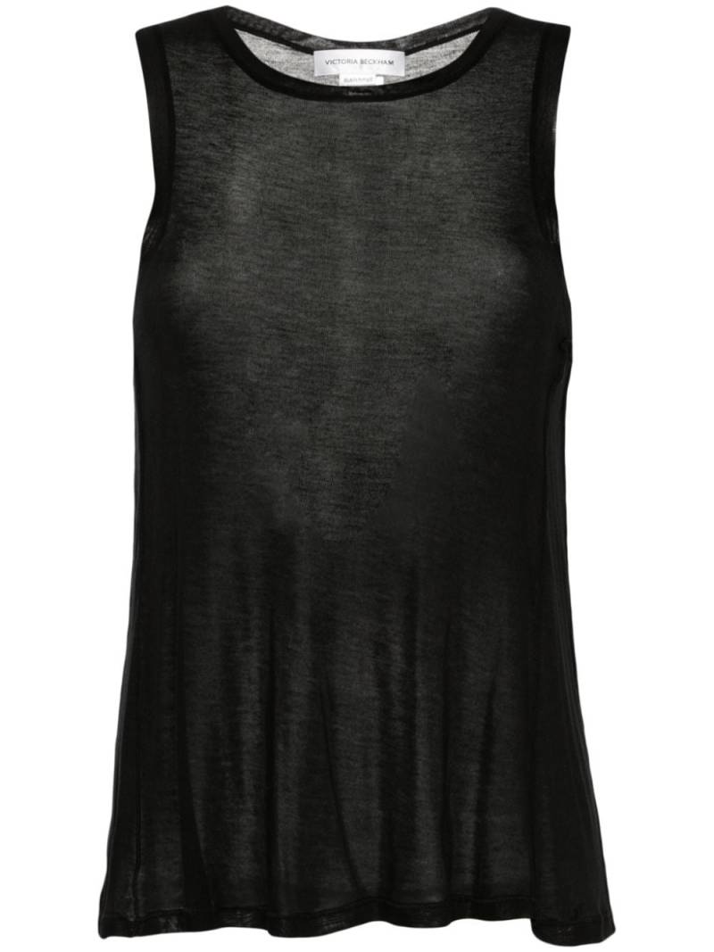 Victoria Beckham mélange lyocell tank top - Black von Victoria Beckham