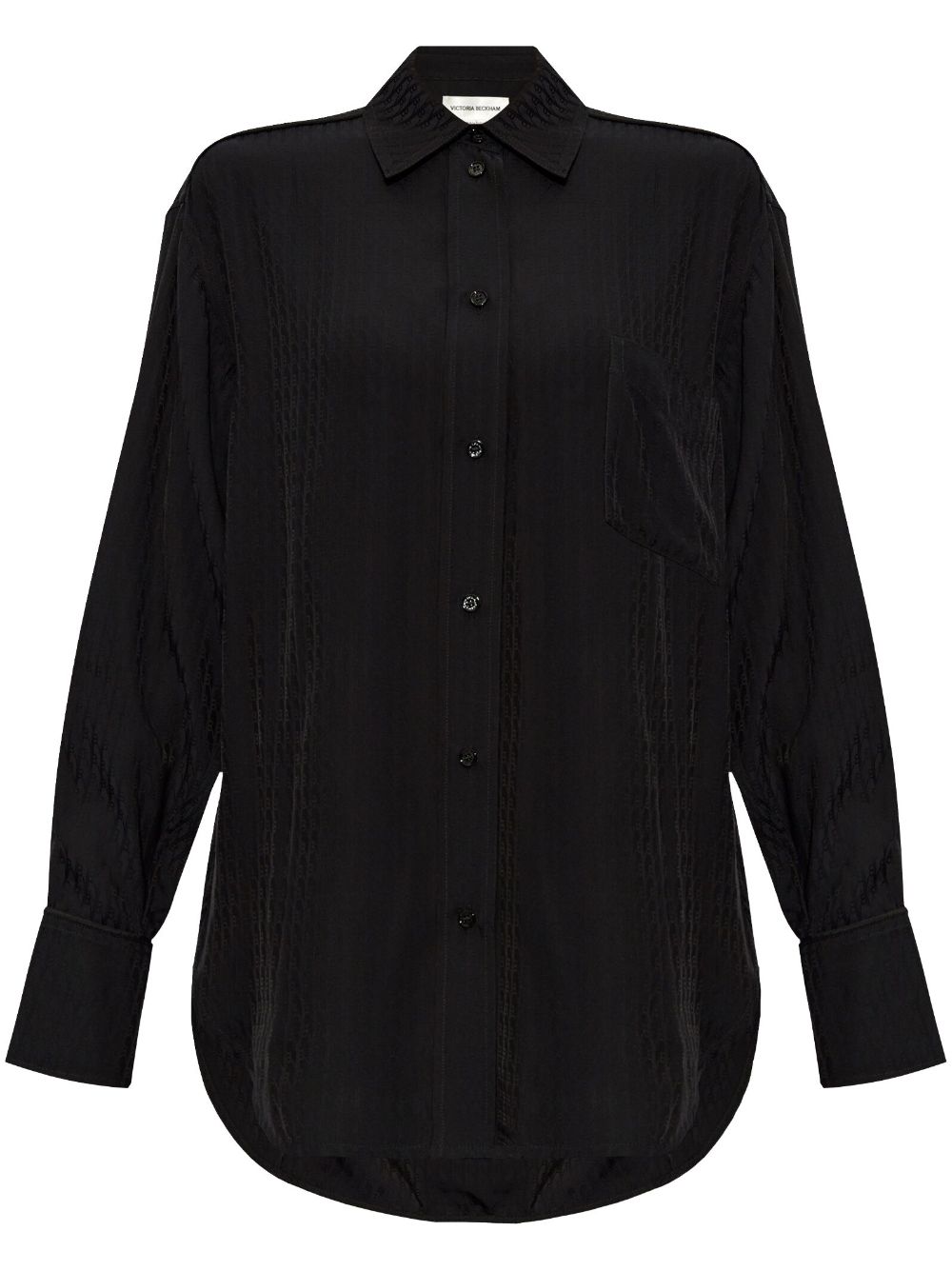 Victoria Beckham monogram-pattern button-down shirt - Black von Victoria Beckham