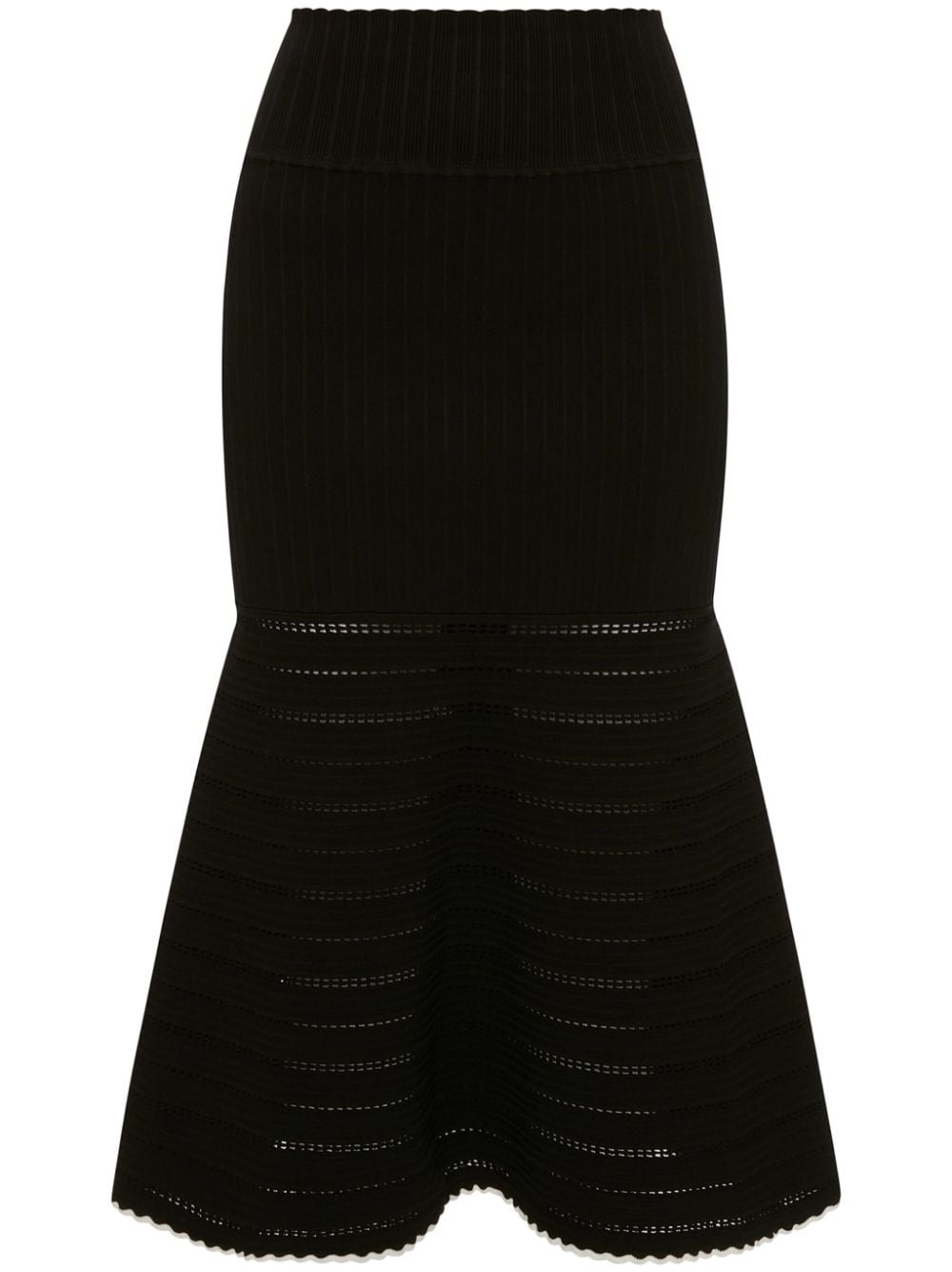 Victoria Beckham open-knit flared skirt - Black von Victoria Beckham