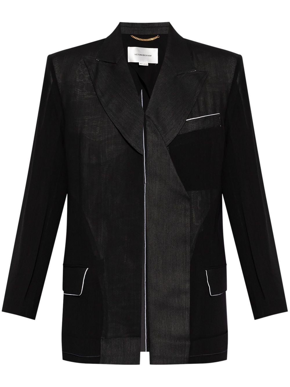 Victoria Beckham panelled cotton-blend blazer - Black von Victoria Beckham