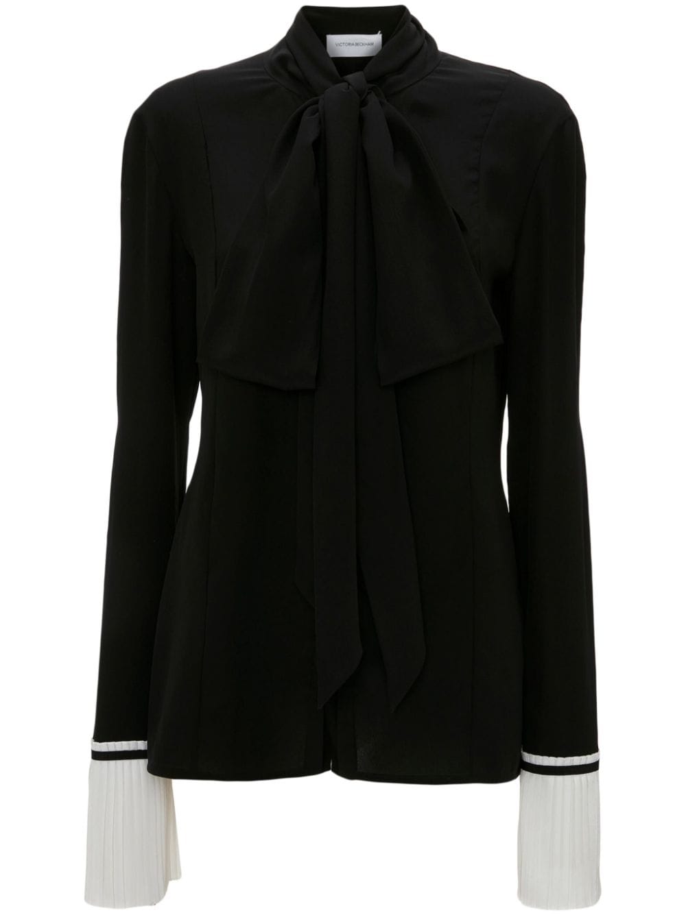 Victoria Beckham pleat-detail silk blouse - Black von Victoria Beckham