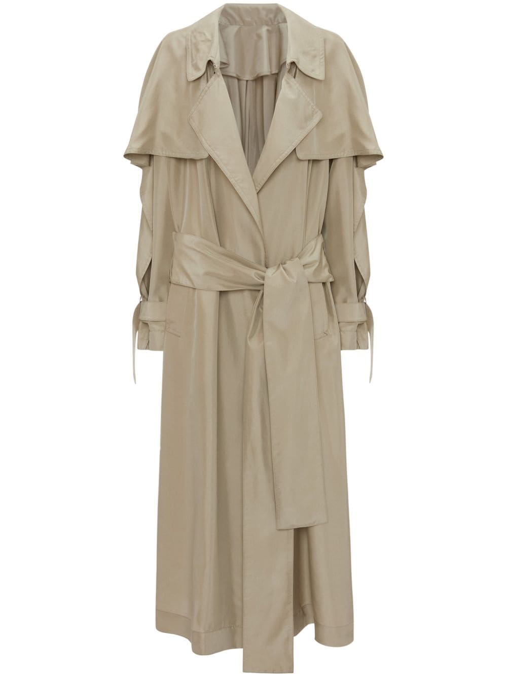 Victoria Beckham pleated draped silk trenchcoat - Neutrals von Victoria Beckham