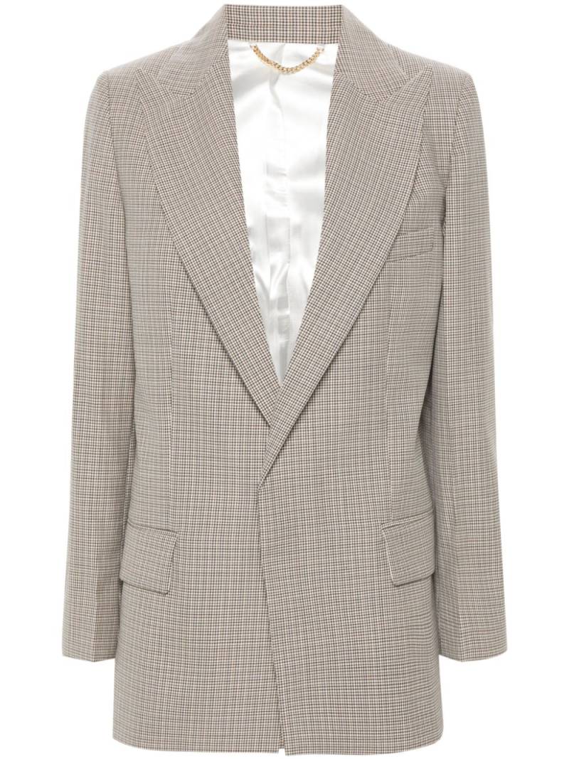 Victoria Beckham puppytooth peak-lapel blazer - Neutrals von Victoria Beckham