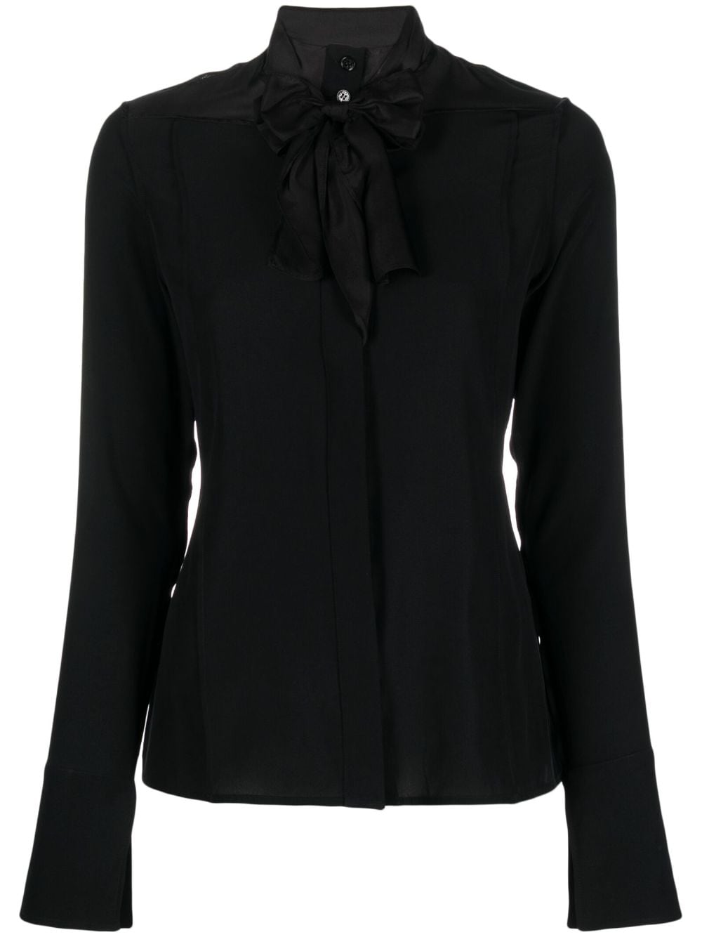 Victoria Beckham pussy-bow silk blouse - Black von Victoria Beckham