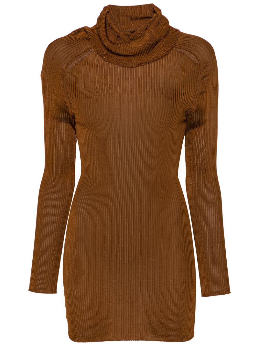 Victoria Beckham ribbed-knit longline jumper - Brown von Victoria Beckham