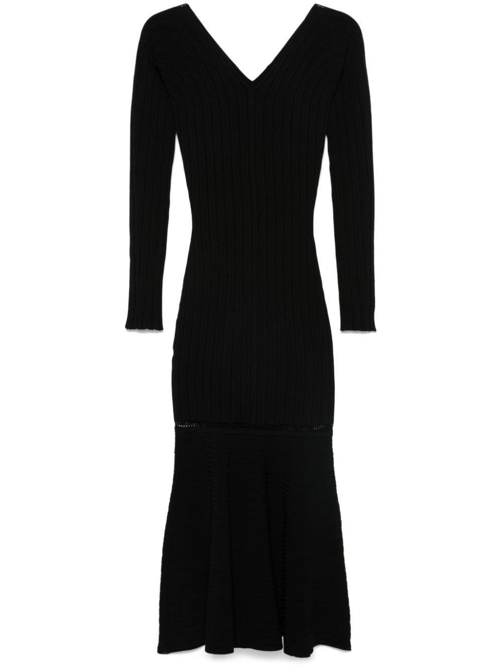 Victoria Beckham ribbed midi dress - Black von Victoria Beckham