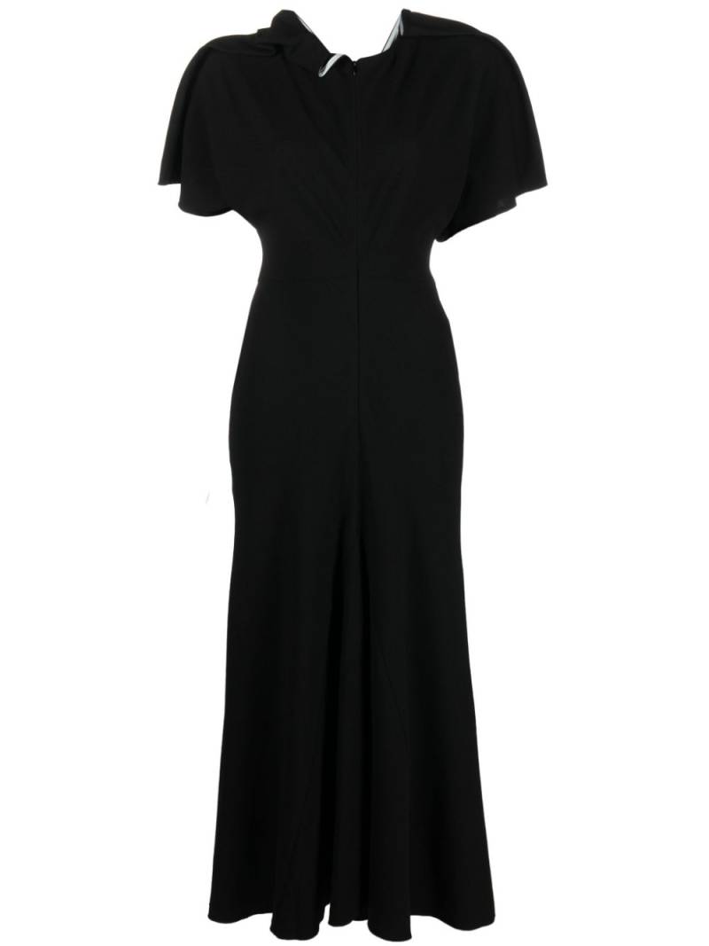 Victoria Beckham ruched A-line midi dress - Black von Victoria Beckham