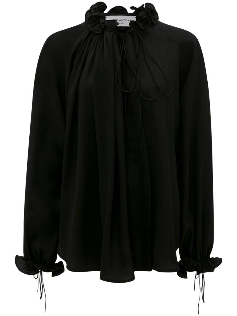 Victoria Beckham ruched-detail silk blouse - Black von Victoria Beckham