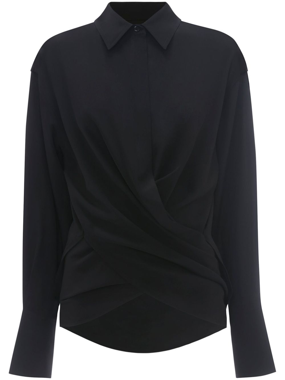 Victoria Beckham wrap-front silk blouse - Black von Victoria Beckham
