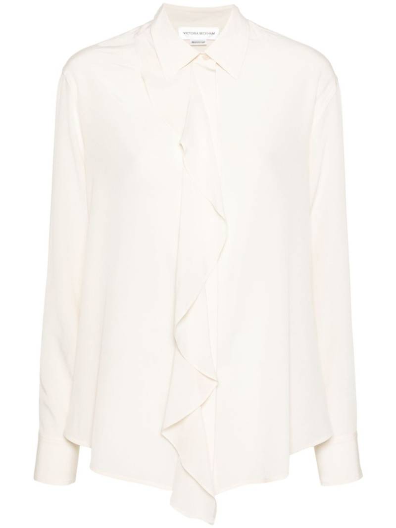 Victoria Beckham ruffle-detail silk blouse - Neutrals von Victoria Beckham