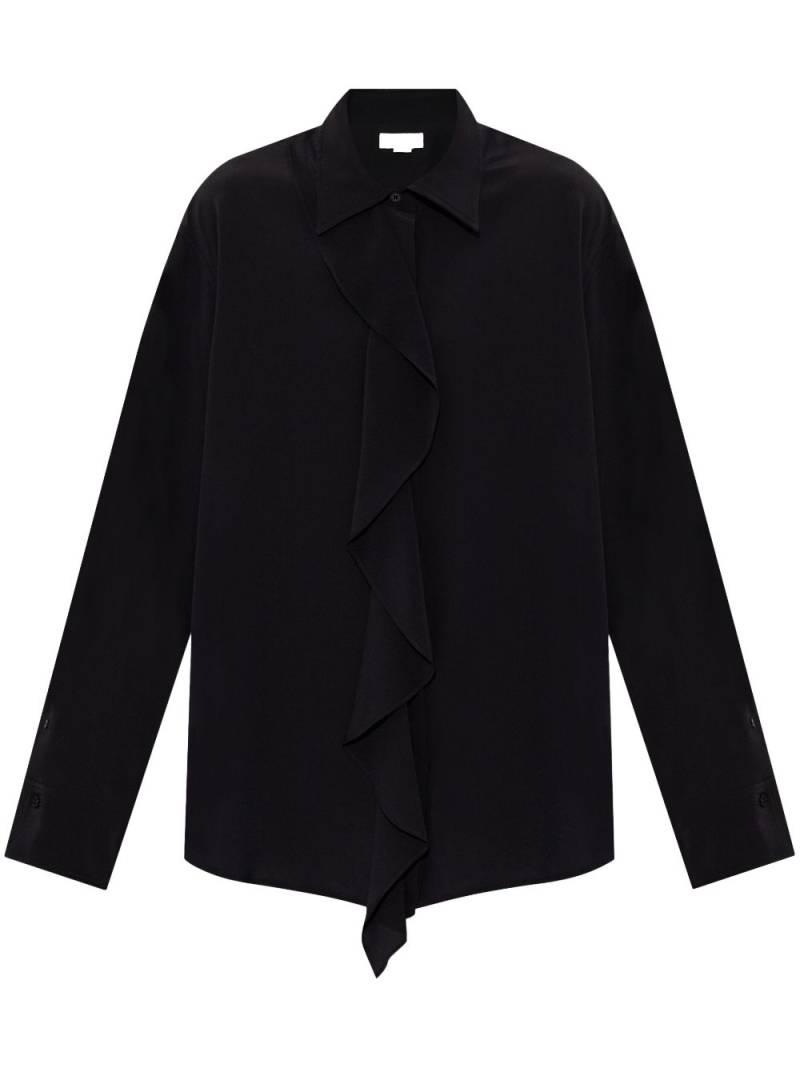 Victoria Beckham ruffled silk blouse - Black von Victoria Beckham